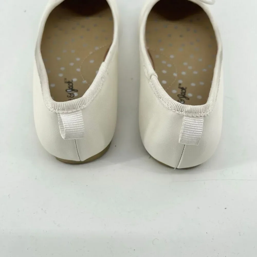 Cat & Jack Girls White Ballet Flats Memory Foam Dress Shoes Size 13